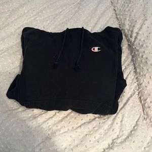 Black oversized champion hoodie